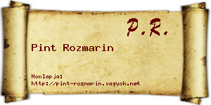 Pint Rozmarin névjegykártya